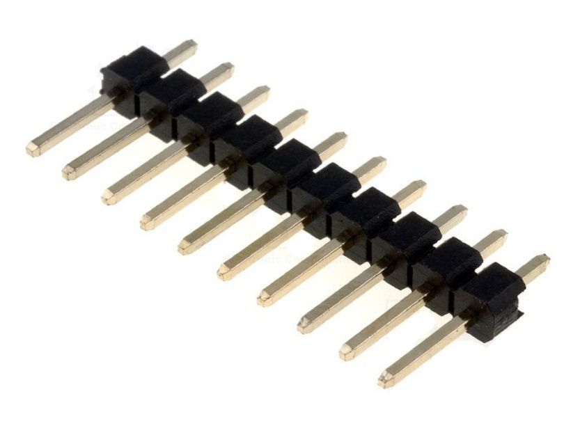 Pin header 1x10 pin 2.54mm pitch zwart